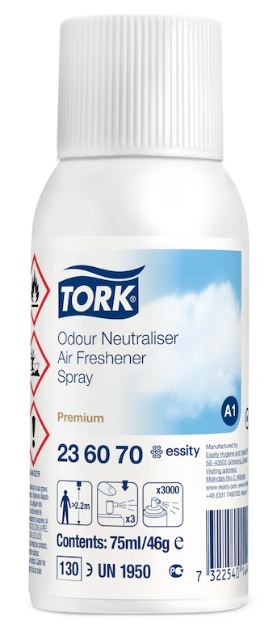 Tork Premium Aerosol 75ml airfresheners A1 +  diverse dufte - 12 fl. pr. kasse