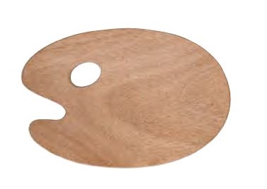 Træpalette  oval 27 x 41 cm.