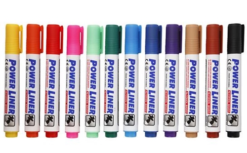 Whiteboard marker sæt med 12 farver - 4 mm stregtykkelse 