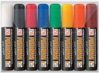 ZIG postermam PMA-770 Broad pen sæt med 8 farver, 15mm Wet-wipe pen, baterbased
